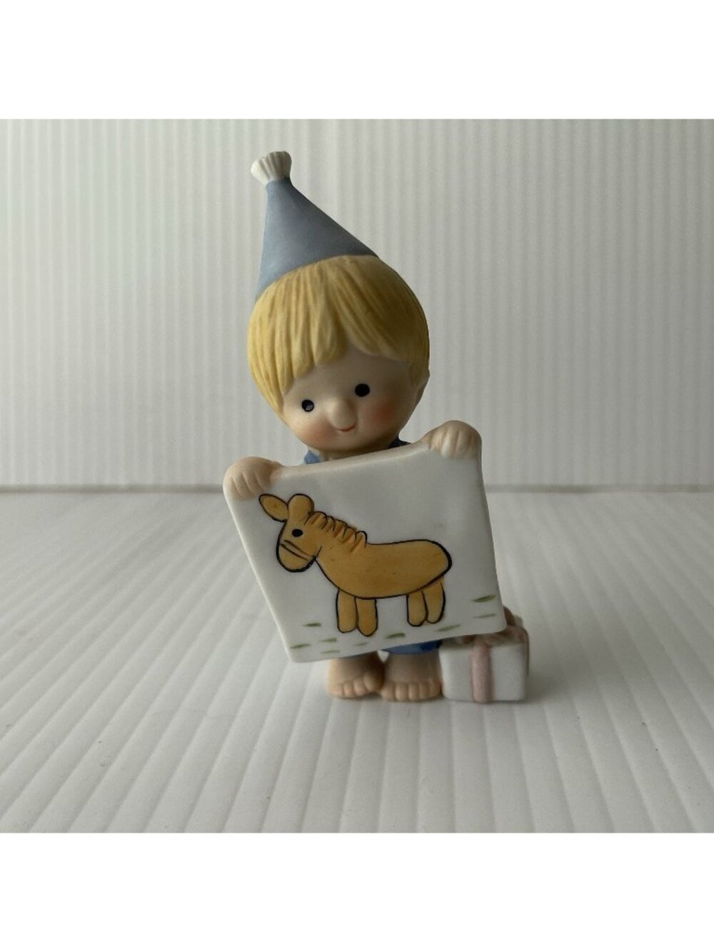 1982 Enesco Country Cousins Scooter Pin the Tail on the Donkey With Present